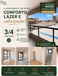 Apart. Novo 3/4 com Suíte no Luzia - Entregue em Maio/2026
