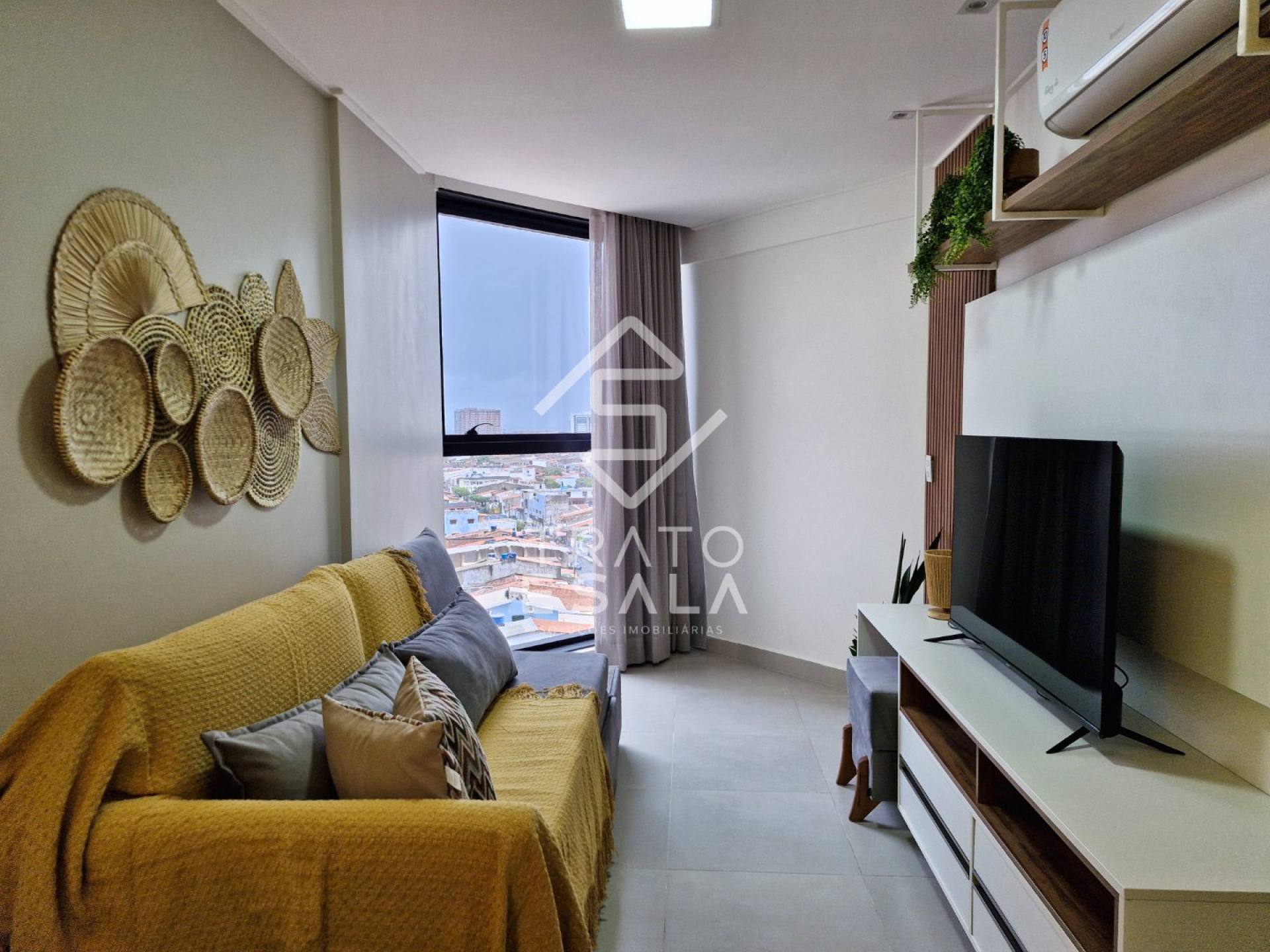 Apartamento quarto e sala, com suíte reversível, recém entregue e mobiliado
