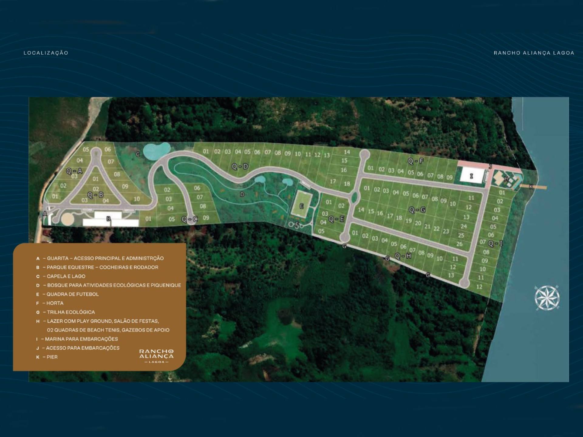 Lote de 1591,62m² respectivamente, no Condomínio Rancho Aliança.