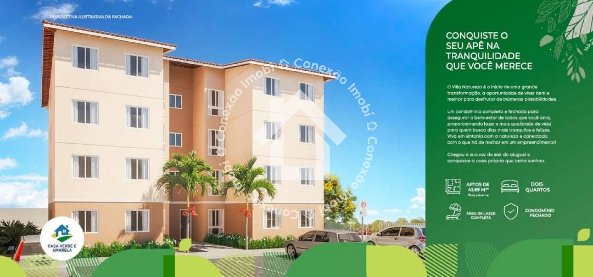 Apartamento no Condomínio Villa Natureza, Bairro Porto Dantas em Aracaju com 2 quartos