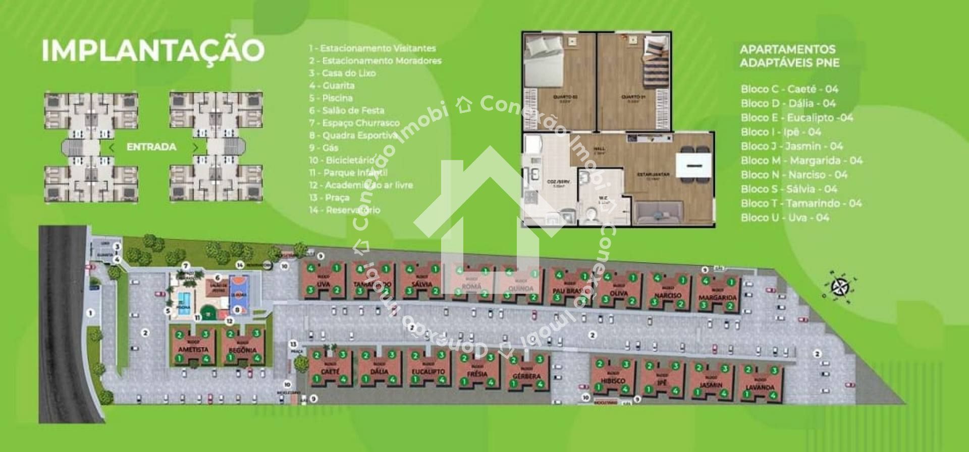 Apartamento no Condomínio Villa Natureza, Bairro Porto Dantas em Aracaju com 2 quartos