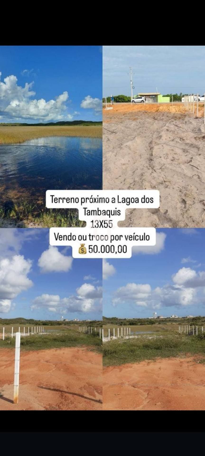 Terreno à Venda na Praia do Abaís | na Rodovia Principal  e Fundos para a Lagoa dos Tambaquis