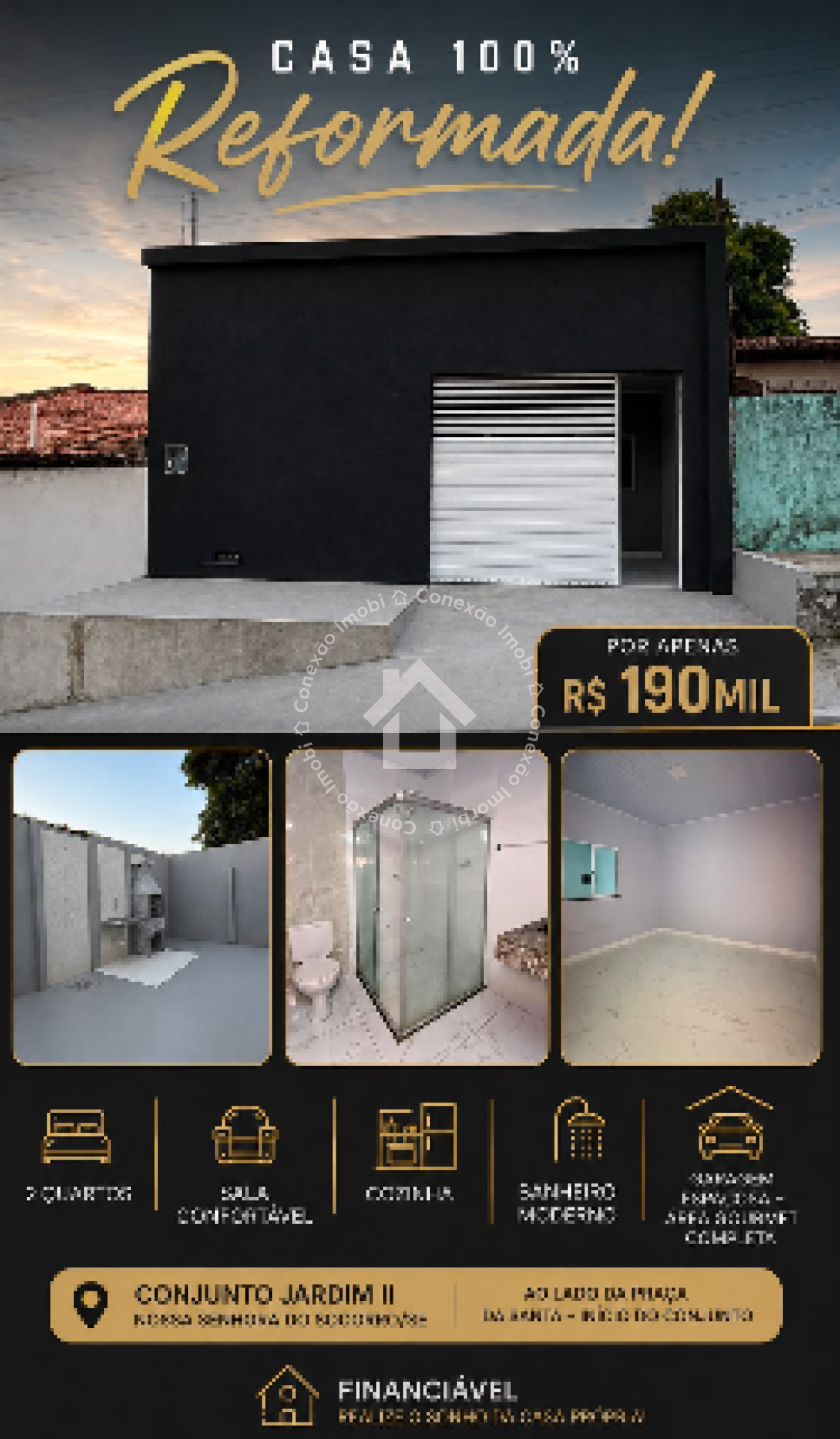 Casa de 2 Quartos no Conjunto Jardim 2 em Nossa Senhora do Socorro