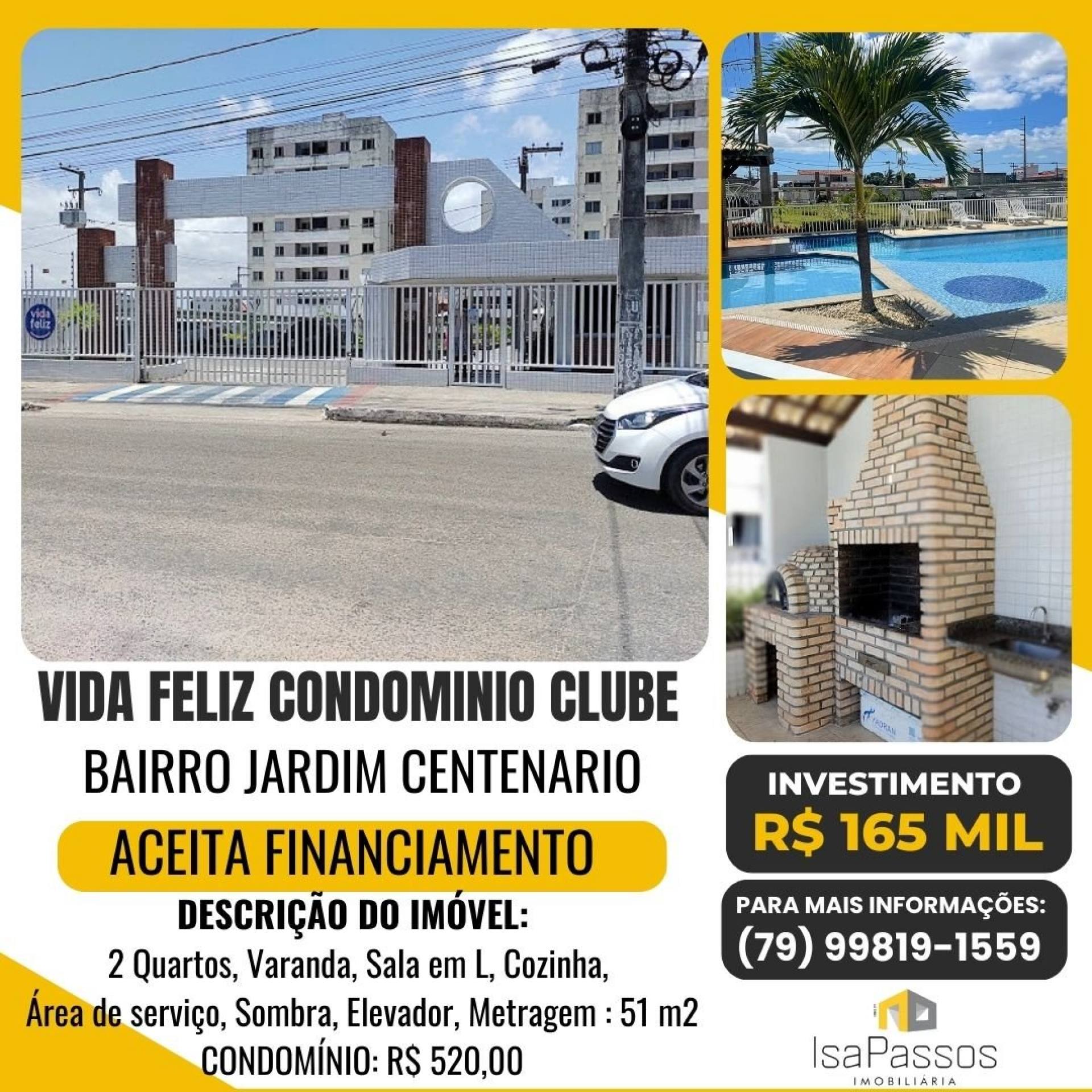 Apartamento (51M²) no Vida Bela Condomínio Clube (Bairro Jardim Centenário)