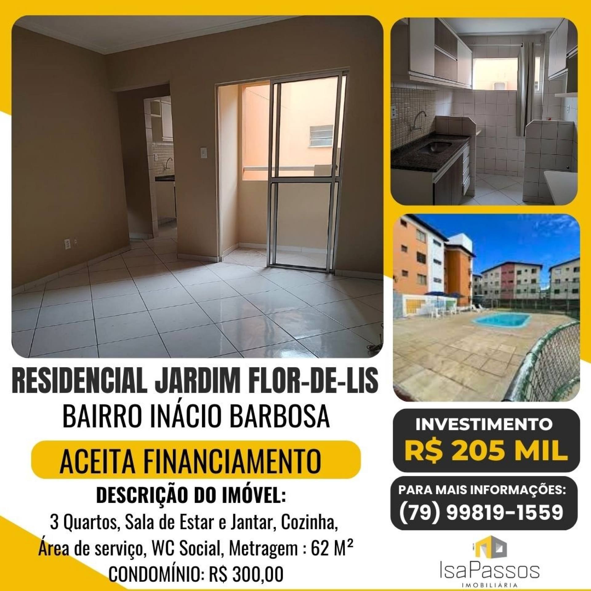 Apartamento (62M²) no Residencial Jardim Flor-de-Lis (Bairro Inácio Barbosa)