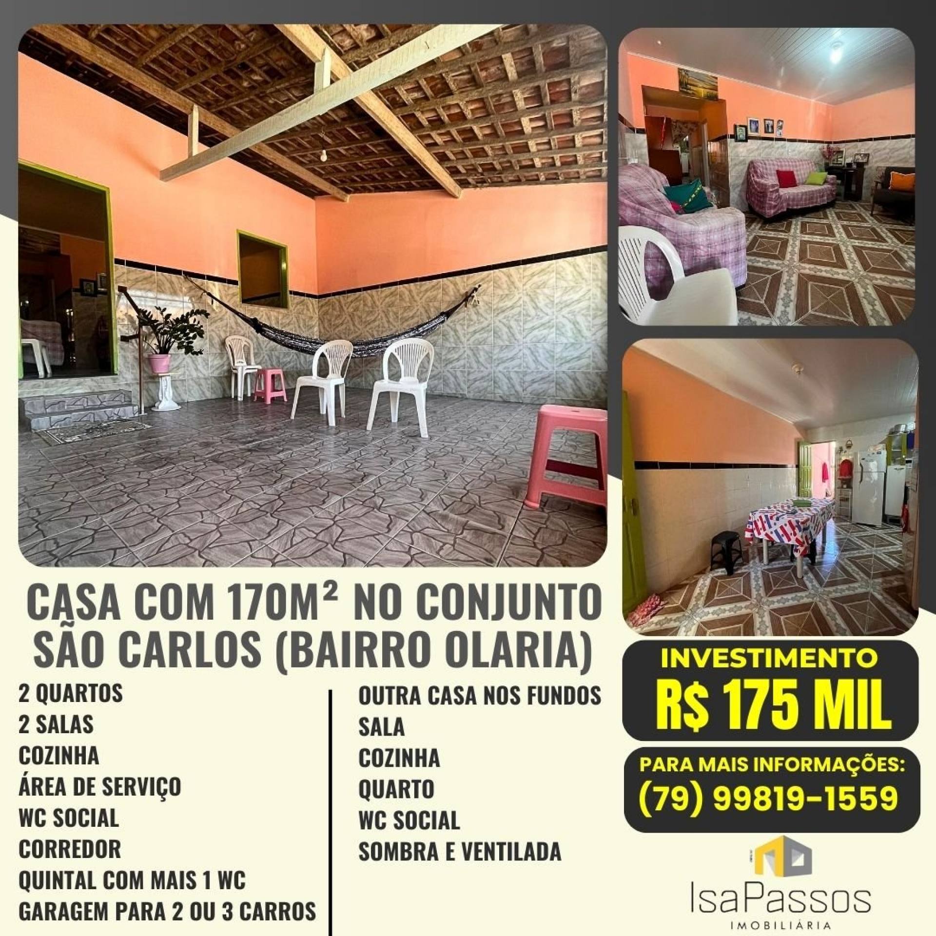 Casa Ampla (170M²) no Conjunto São Carlos no Bairro Olaria