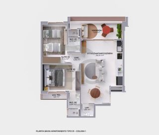 Apartamento Para Vender com 2 quartos 2 suítes no bairro Aruana em Aracaju