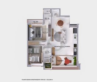 Apartamento Para Vender com 2 quartos 2 suítes no bairro Aruana em Aracaju