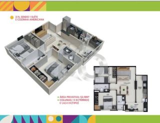 Apartamento Para Vender com 2 quartos, sendo 1 suíte no Bairro Aruana em Aracaju