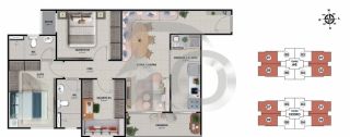 Apartamento para vender com 2 Quartos, sendo 1 Suíte no Bairro Farolândia em Aracaju
