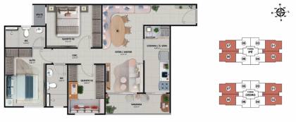 Apartamento Para Vender com 02 quartos 1 suítes no bairro Farolândia em Aracaju
