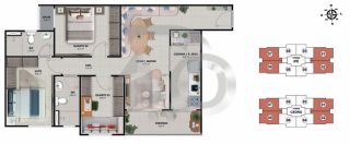 Apartamento para vender com 3 Quartos, sendo 1 Suíte no Bairro Farolândia em Aracaju