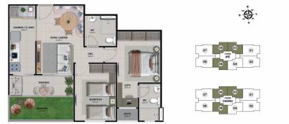 Apartamento Para Vender com 03 quartos 1 suítes no bairro Farolândia em Aracaju