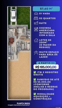 Casa para vender com 2 Quartos, sendo 1 suíte no Bairro Jardim em Nossa Senhora Do Socorro
