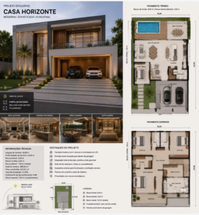 Casa em Alto Padrão em Construção no Condomínio Interlagos Residence na região da Aruana.