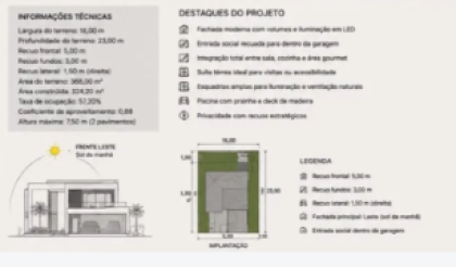 Casa em Alto Padrão em Construção no Condomínio Interlagos Residence na região da Aruana.