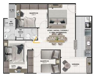 SUMMER BARRA APARTAMENTOS  DE 02 E 03 QUARTOS EM BARRA DOS COQUEIROS SERGIPE