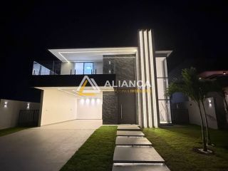CASA  DE ALTO PADRÃO À VENDA NO CONDOMÍNIO DAHMA COM 5 QUARTOS E 3 SUÍTES NA BARRA DOS COQUEIROS/SE