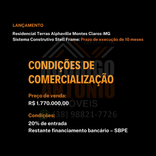 LANÇAMENTO - CASA NO TERRAS ALPHAVILLE MONTES CLAROS - SISTEMA STELL FRAME