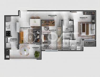 Lançamento: Apartamento 02 quartos na Aruana - Aruana Garden CRC