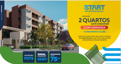 Start Recife - Apartamentos a venda com entrada Facilitada em Recife!