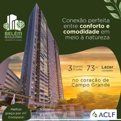 Belém Boulevard| 3 quartos, sendo um suíte, 73m² | No coração de Campo Grande