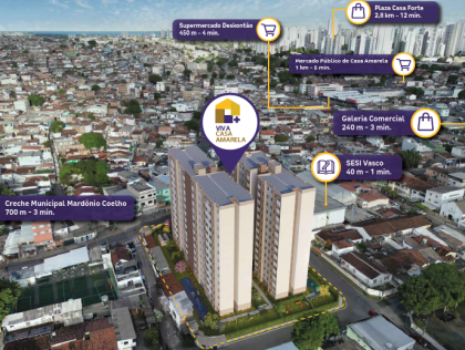 Viva Casa Amarela / Apartamento com 2 quartos no Vasco da Gama
