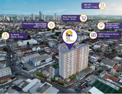 Viva Casa Amarela / Apartamento com 2 quartos no Vasco da Gama
