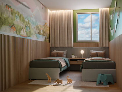 Aurora dos Pássaros | Apartamento dois quartos no centro de Paulista