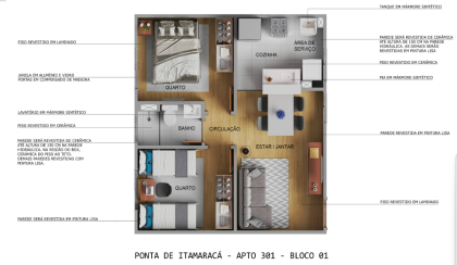 Residencial Pontal de Maracaípe - Apartamentos dois quartos e varanda em Paulista