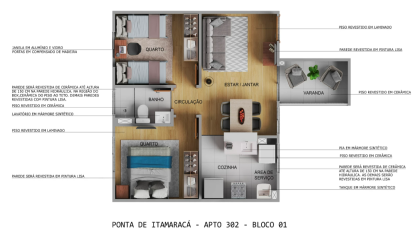 Residencial Pontal de Maracaípe - Apartamentos dois quartos e varanda em Paulista