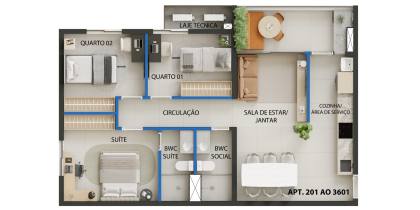 Apartamento 3 quartos com planta flexível | ILHA DO RETIRO BOULEVARD