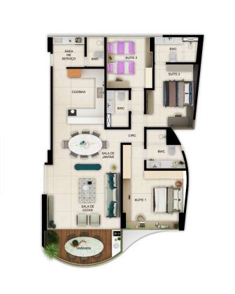 Apartamento 3 suítes, varanda, 2 vagas | MIRAGE