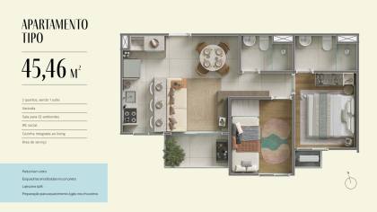 Pátio Horí - Apartamentos com 2 quartos/suíte