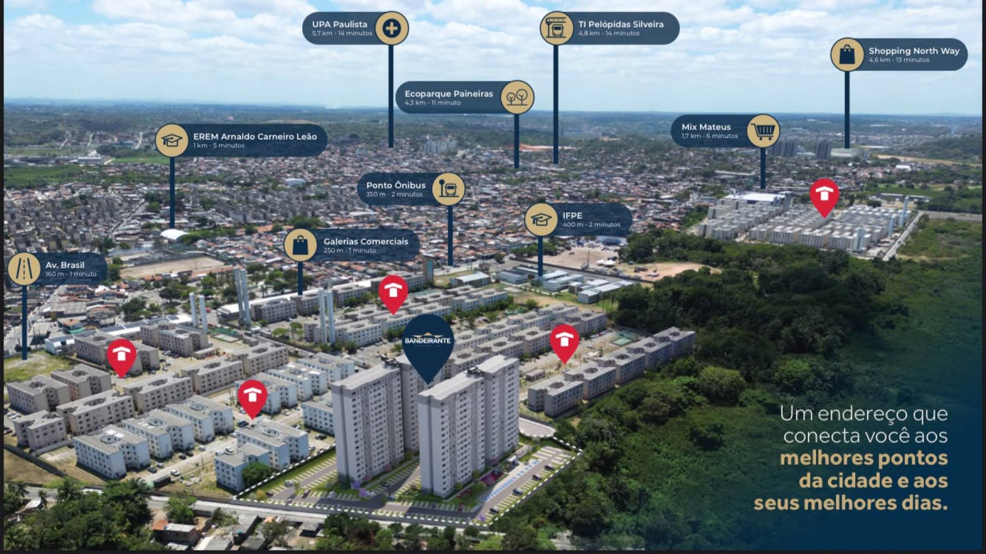 Bandeirantes - Apartamento com 2 quartos com condomínio clube