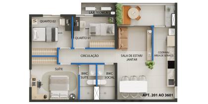 Ilha do Retiro Boulevard -  apartamento de 3 quartos no coração do Recife