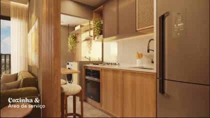 Unique Janga Home Resort - Apartamento com 2 dormitórios e varanda a poucos metros da praia