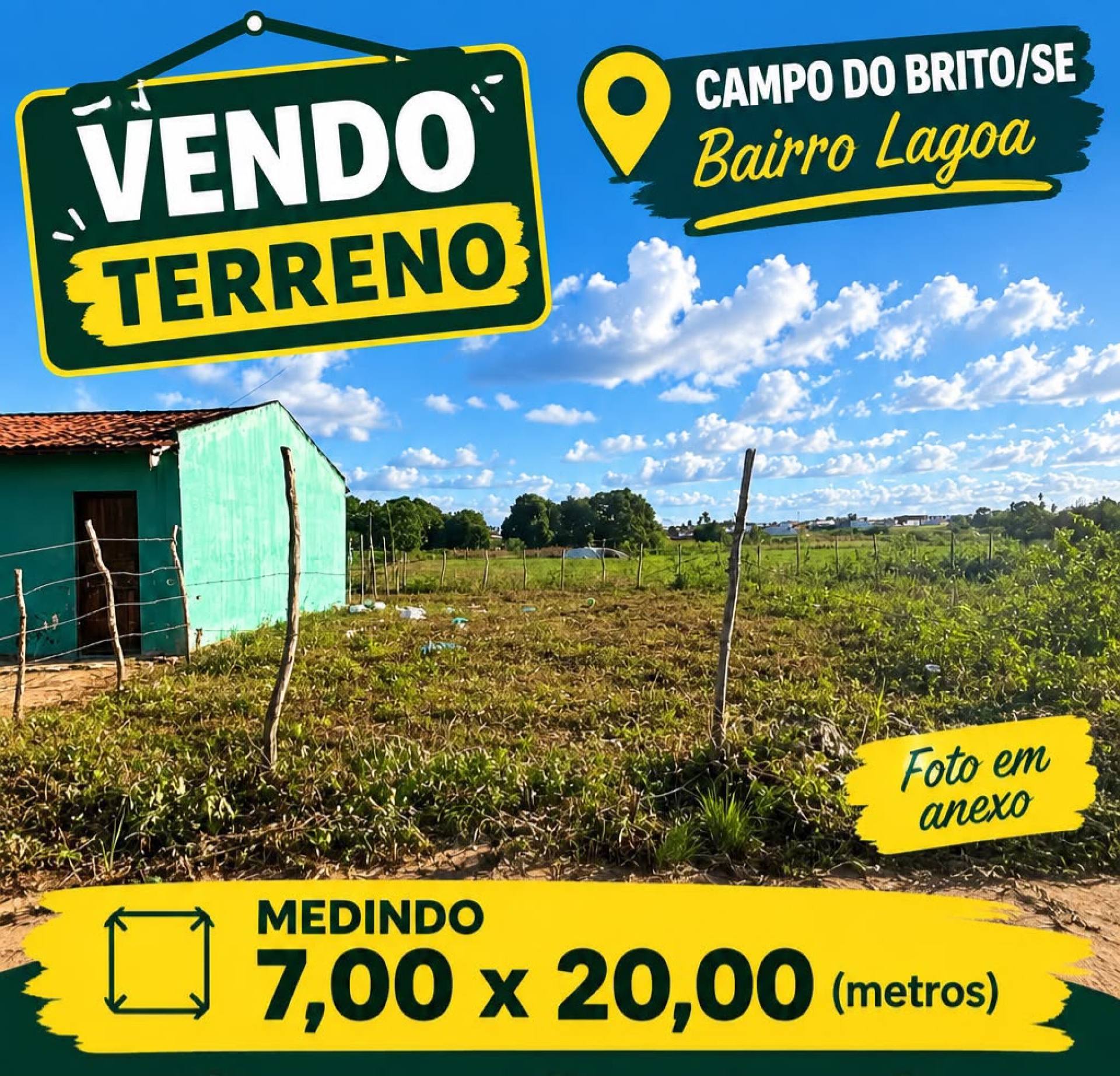 Vende-se lote na Lagoa - Campo do Brito/SE