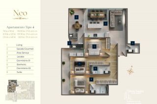 Apartamento com 3 suítes Quadra Mar em Balneário Piçarras