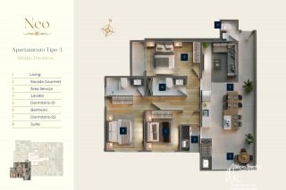 Apartamento com 3 suítes Quadra Mar em Balneário Piçarras