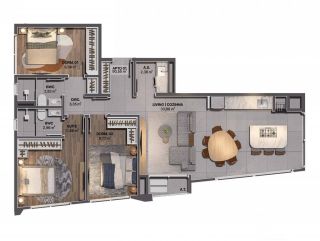 Apartamento com 3 Quartos no Centro em Balneário Piçarras