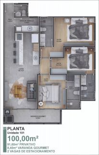 Apartamento Para Vender com 3 quartos Itacolomi em Balneário Piçarras
