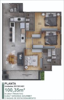 Apartamento Para Vender com 3 quartos Itacolomi em Balneário Piçarras