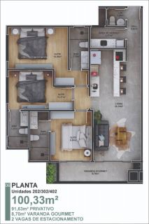 Apartamento Para Vender com 3 quartos Itacolomi em Balneário Piçarras
