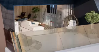 Apartamento Frente Mar com 4 suítes na Meia Praia em Itapema