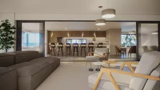 Apartamento Frente Mar com 4 suítes na Meia Praia em Itapema