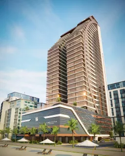 Apartamento Frente Mar com 4 suítes na Meia Praia em Itapema