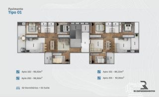 Apartamento com1 Suíte e 1 Dormitório no Itacolomi em Balneário Piçarras