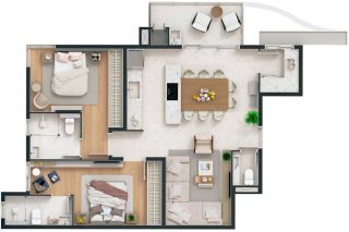 Royal Palm Residence Apartamento Com 2 Suítes no Itacolomi em Balneário Piçarras