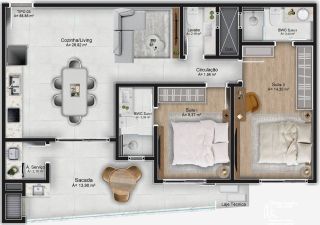 Apartamento com 3 Dormitórios a 70m da Praia no Gravatá em Navegantes